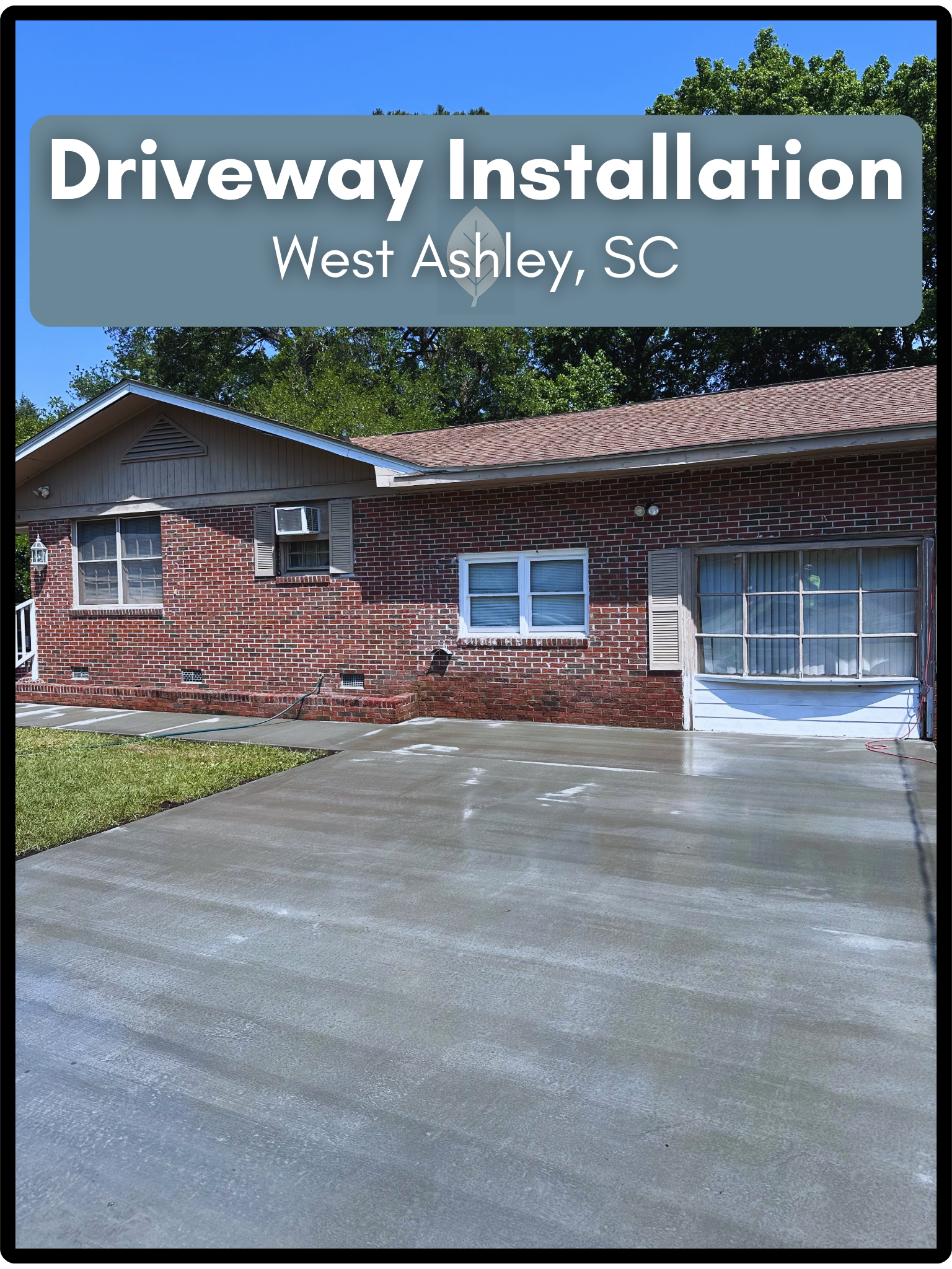 Concrete driveway installation in Charleston SC by SilverLeaf Co.