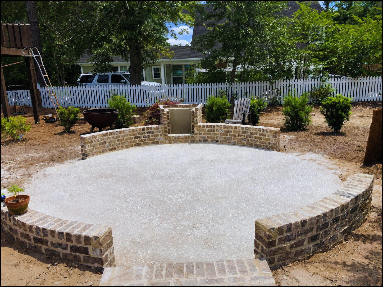 Decorative concrete outdoor seating area in Charleston SC